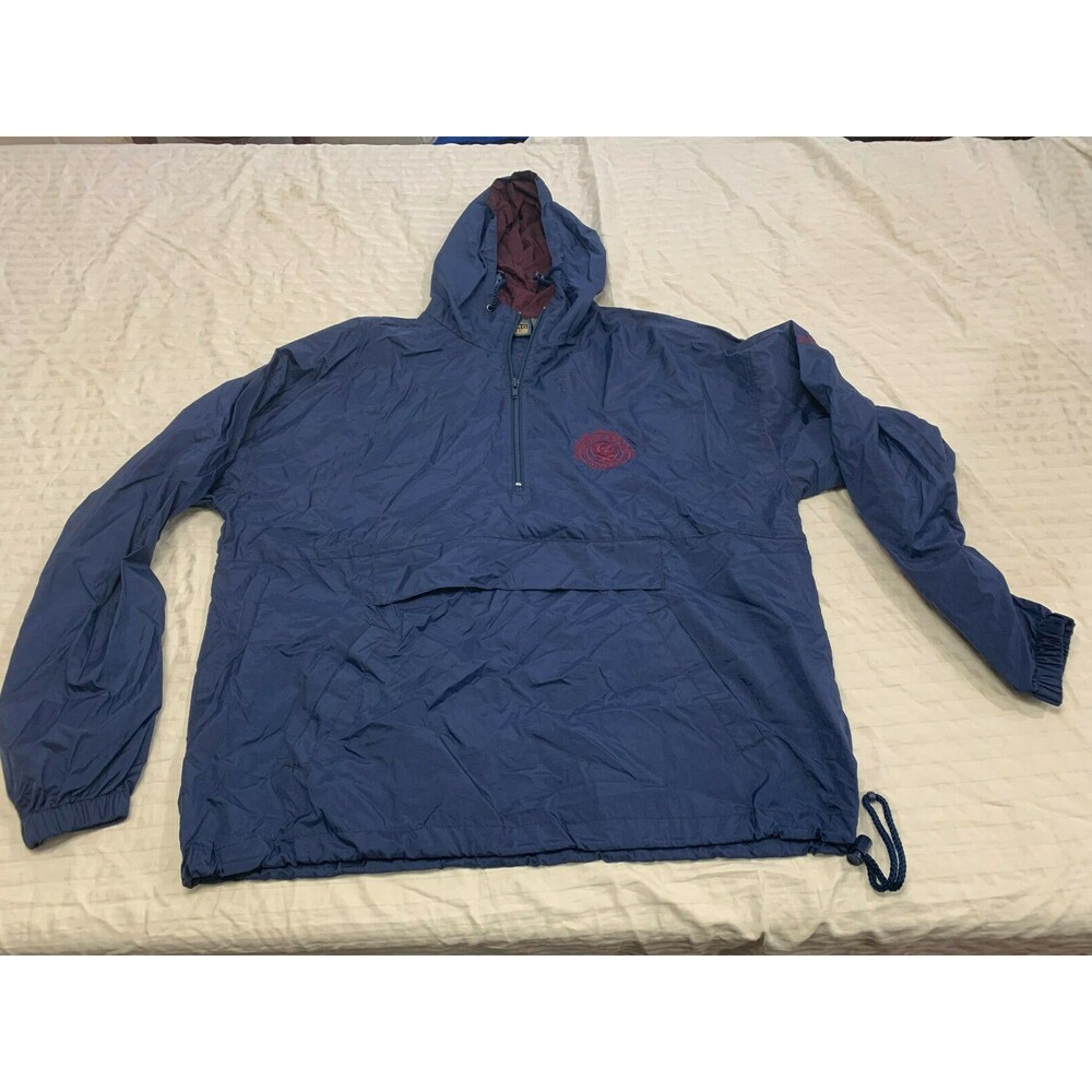 HARVARD SQUARE MENS HOODED UNLINED NYLON WINDBREAKER  JACKET SIZE L